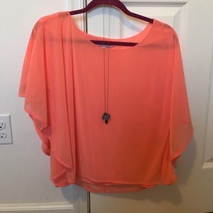 Sheer peach top